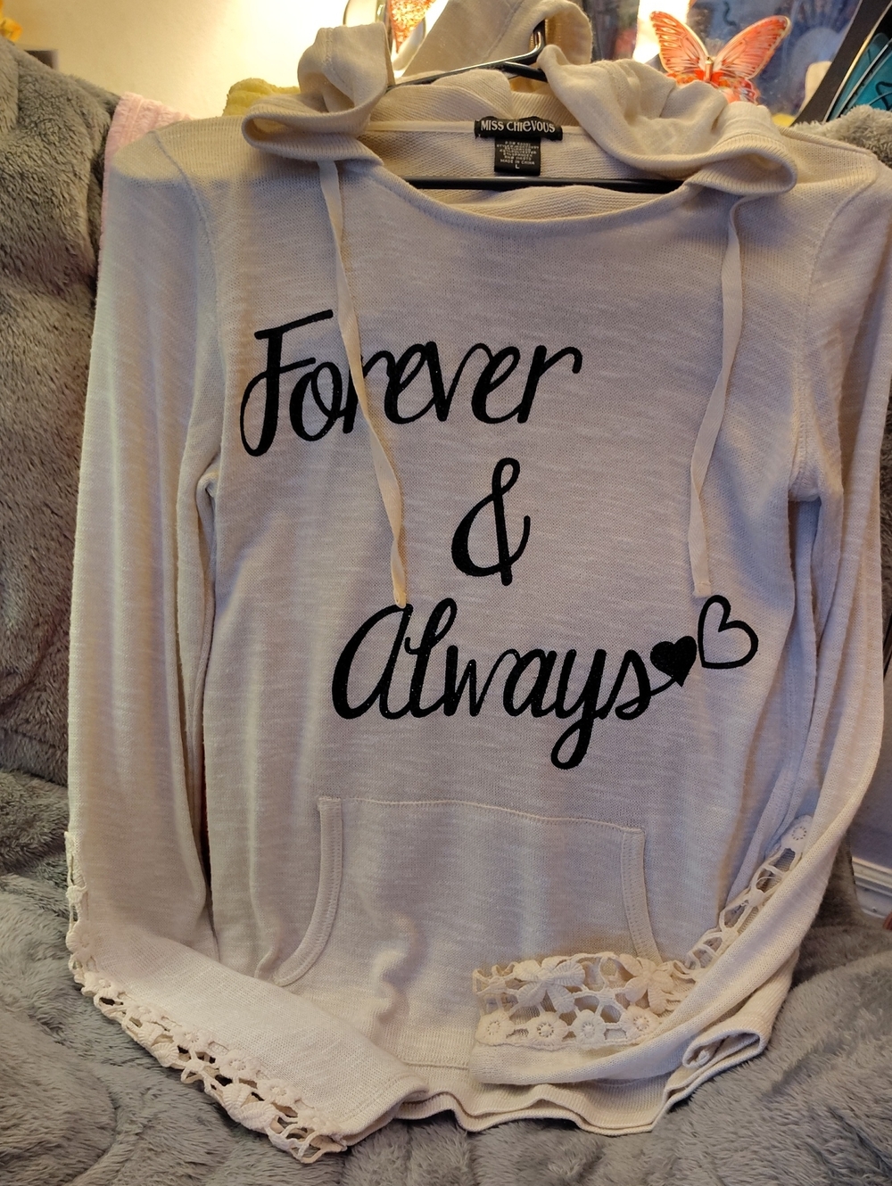 Miss Chievous Cream Knit Pullover Sweater